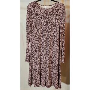 Old Navy Women's Burgundy and White A-Line Dress XL Tall